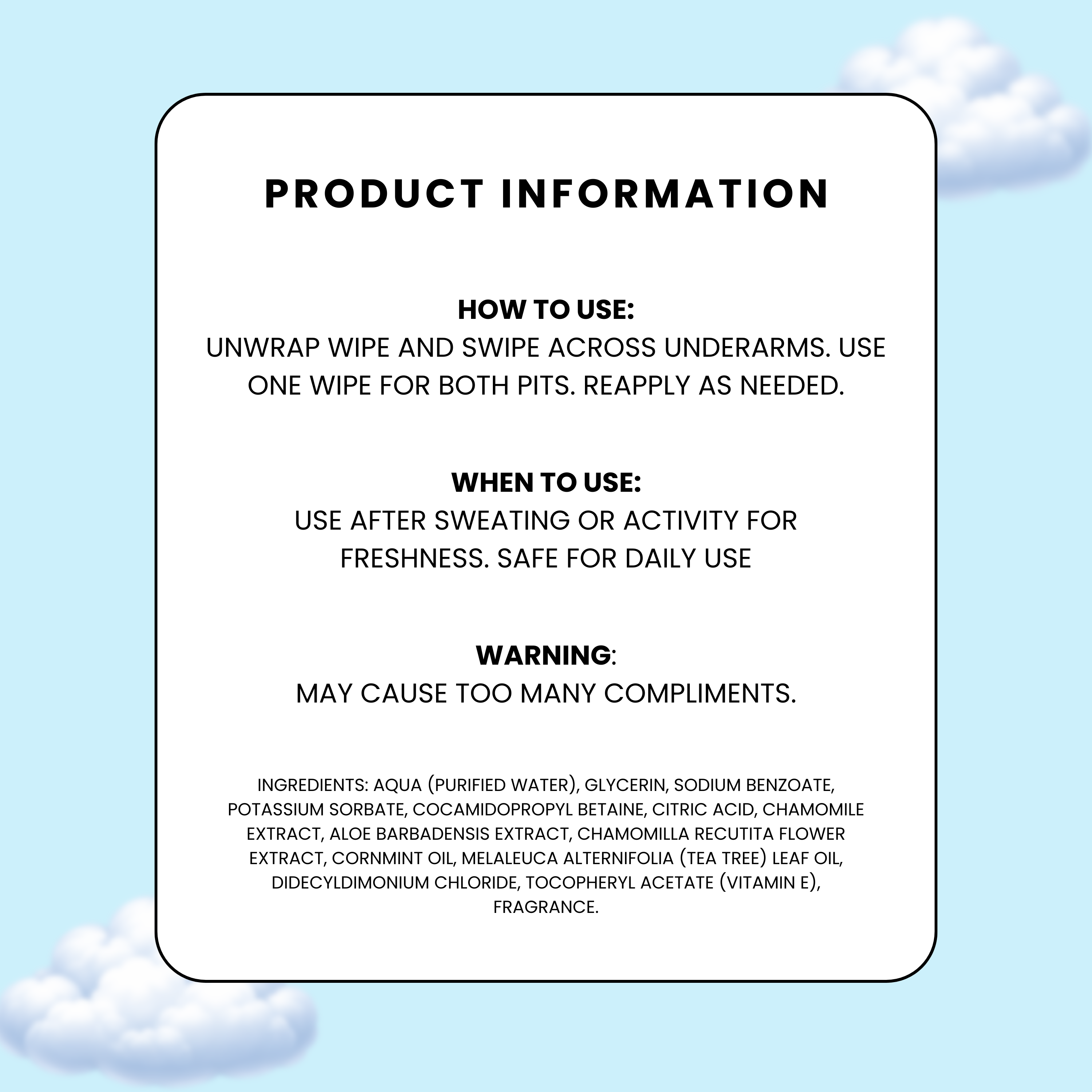 PREORDER: Mixed Variety Deodorant Wipes