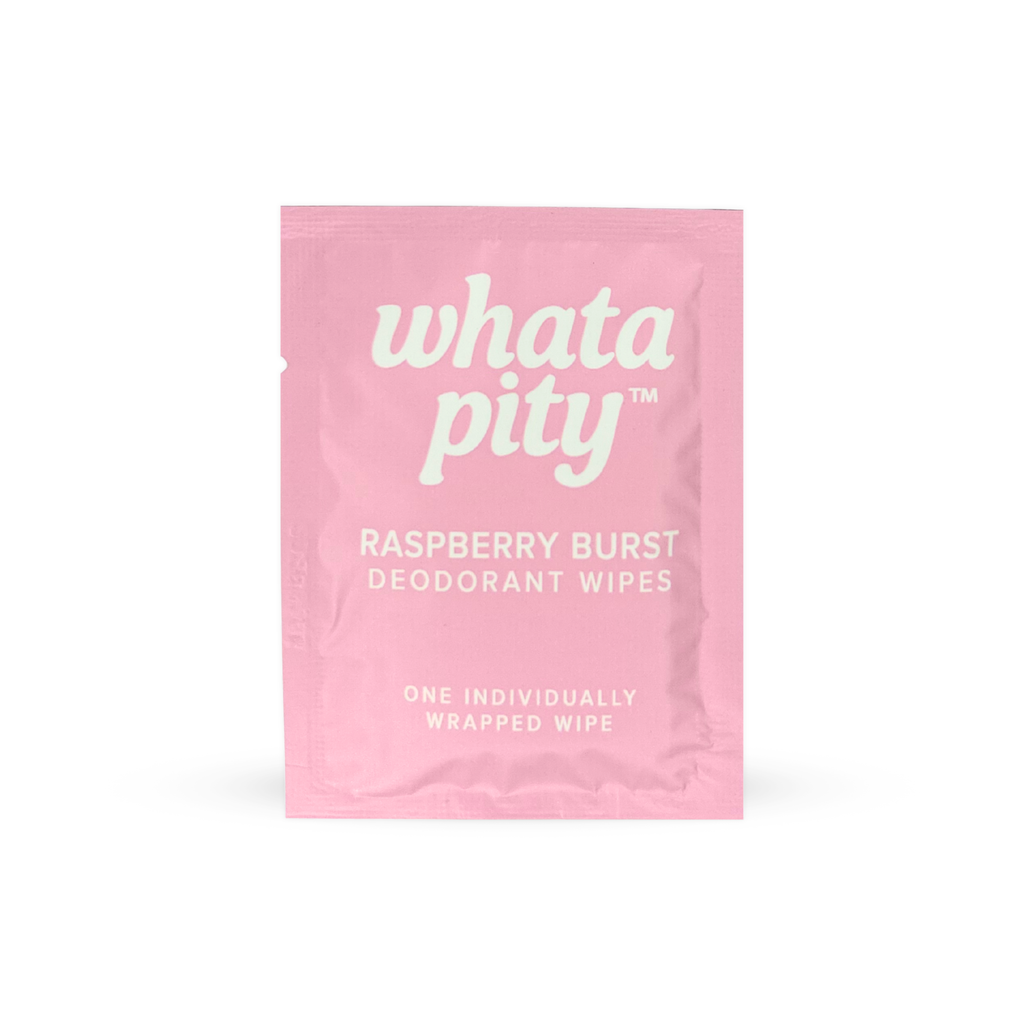 Raspberry Deodorant Wipe Wrapped Individually