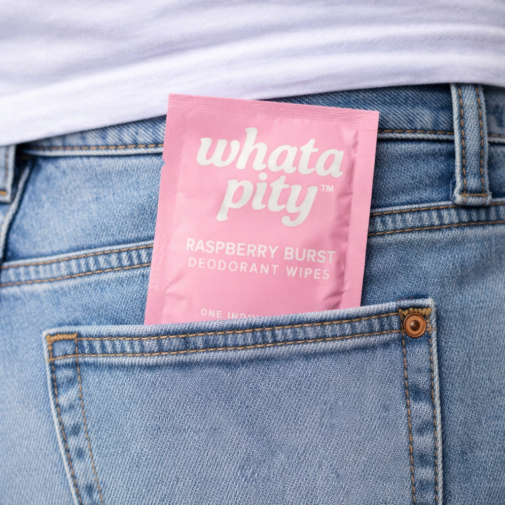 Raspberry Deodorant Wipe in Pocket