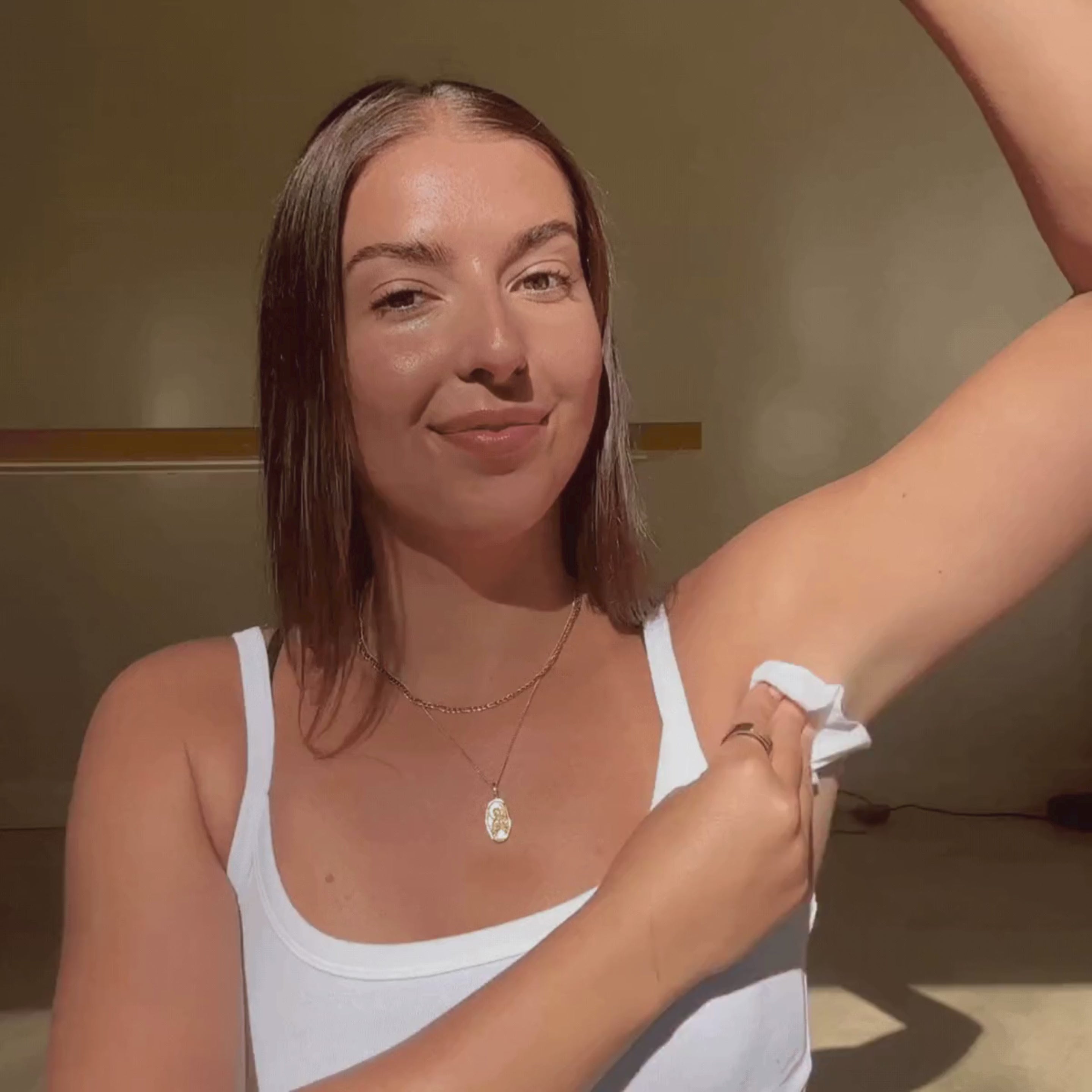 Deodorant Wipe in Use